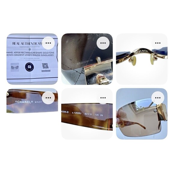 Chanel 4095-B Crystal CC Sunglasses Y2K Gold Brown Gradient Tortoise Authentic main image 6